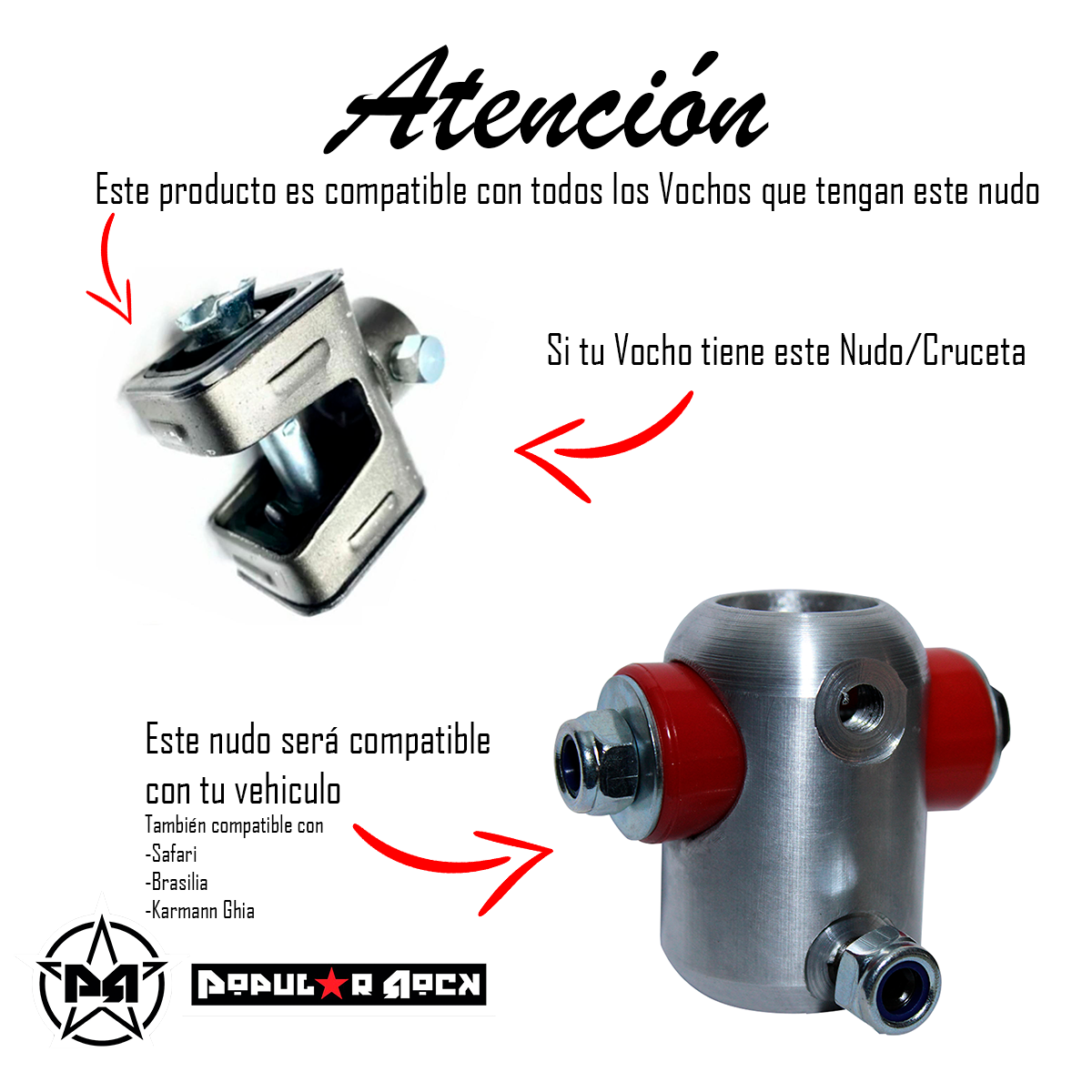 NUDO CRUCETA PALANCA VELOCIDADES VOLKSWAGEN POPULAR ROCK