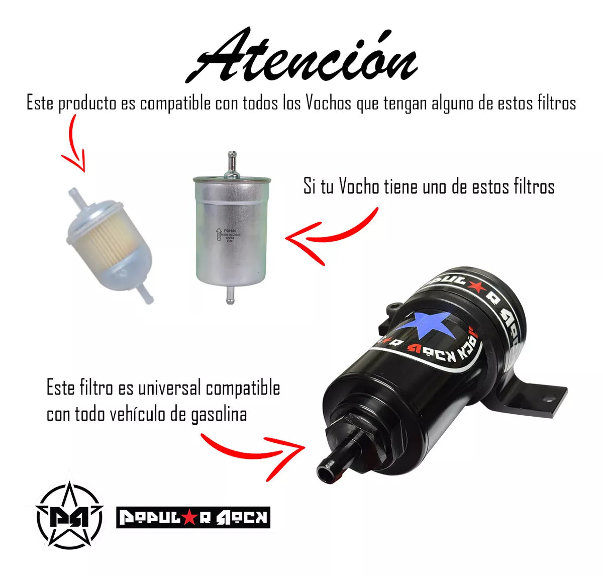 Filtro De Gasolina Vw Sedan Vocho Carburado-fuel, Universal